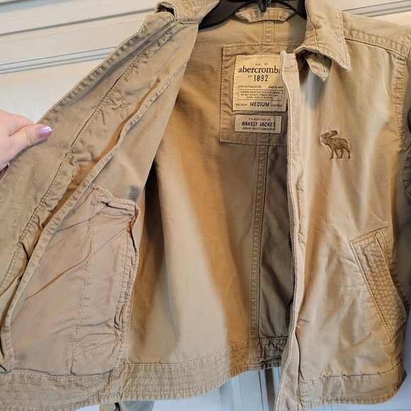 Abercrombie & Fitch Tan Khaki Zip Up Jacket - Picture 4 of 8
